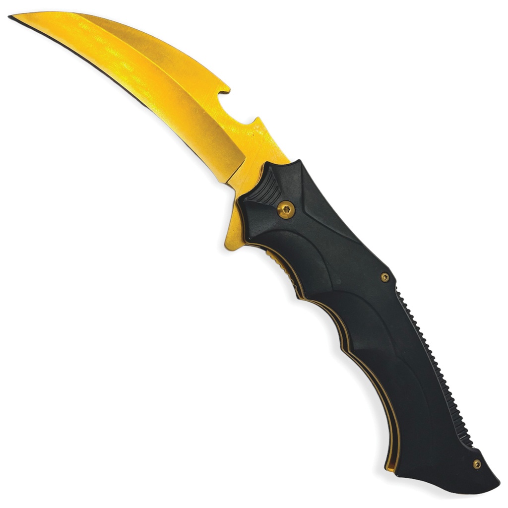 Shadow Talon Quick-Assist Karambit Knife - Black/Gold