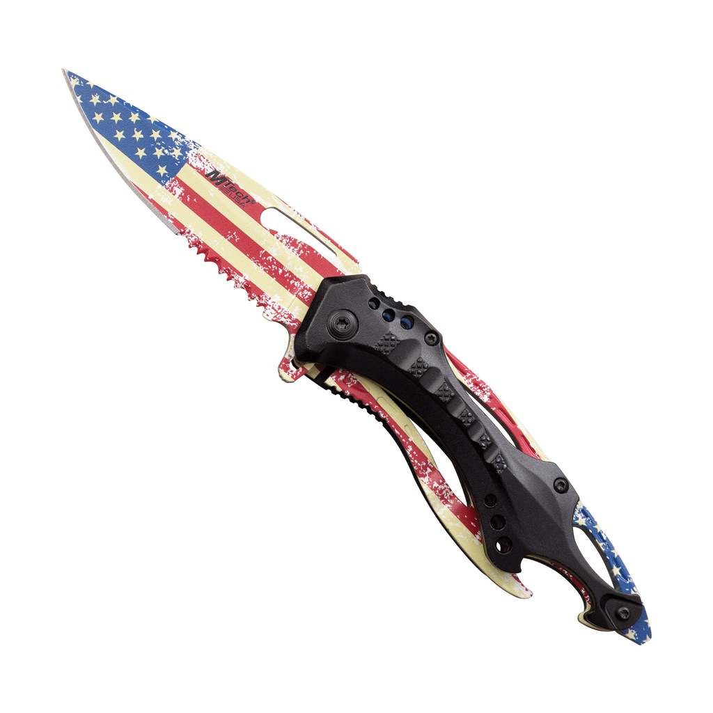 Rescue Patriot Rapid-Deploy Assisted Opening Knife - USA Flag Aluminum