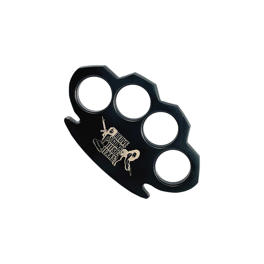 Lone Star Heavyweight Brass Knuckles - Matte Black Steel