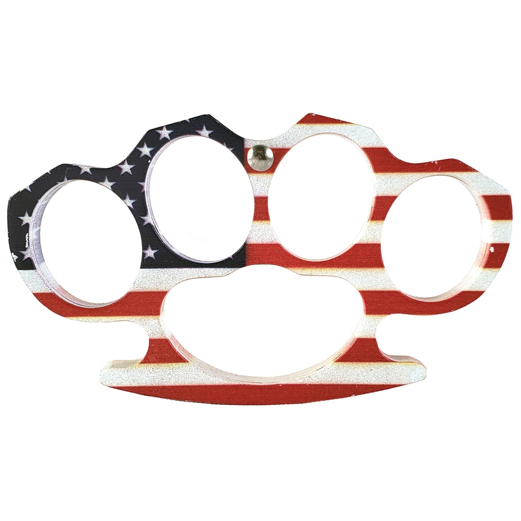 Old Glory Dual‑Purpose Brass Knuckle Belt Buckle - USA Flag
