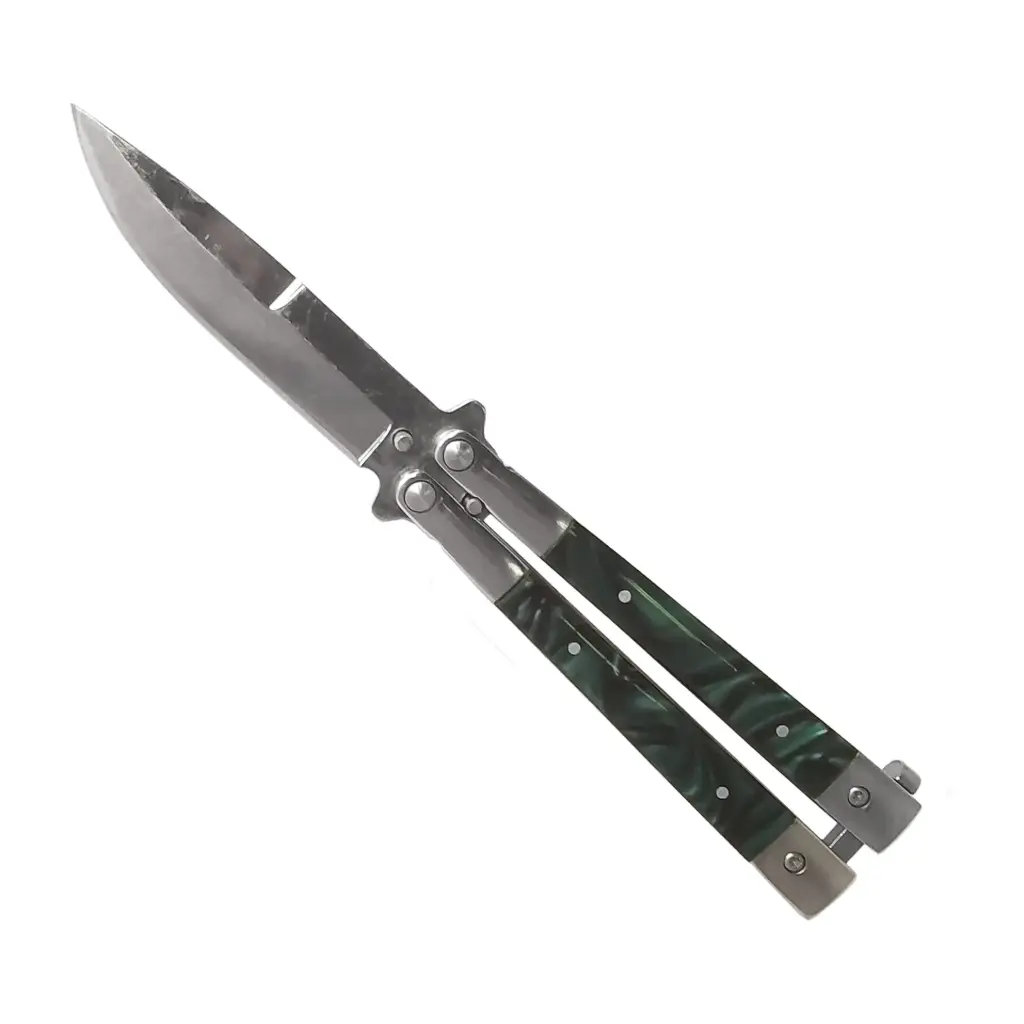 Pearl Mirror Balance Butterfly Knife - Mirror Polish