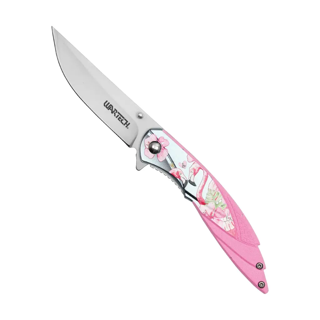 Flamingo Tropical Elegance Assisted Knife - Pink Aluminum