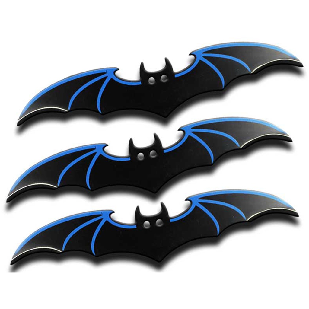 Nightflight Shadow Bat Throwing Knives Set - Black and Blue