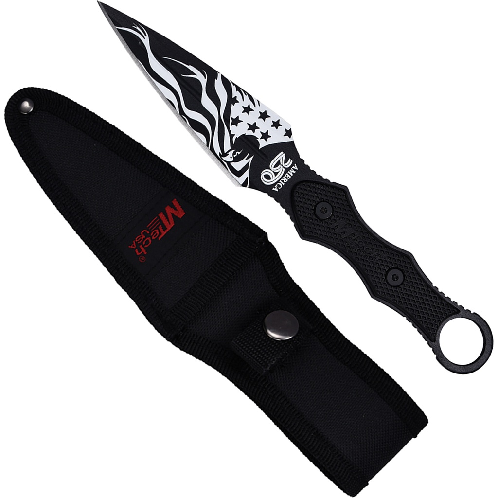 Flag Guardian Patriotic Fixed Blade Knife - Black USA