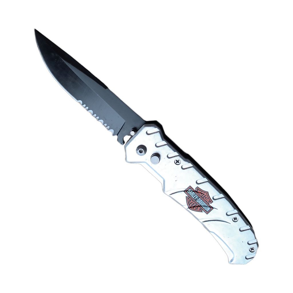 Monochrome Hardline Quick-Deploy Automatic Knife - Silver Steel