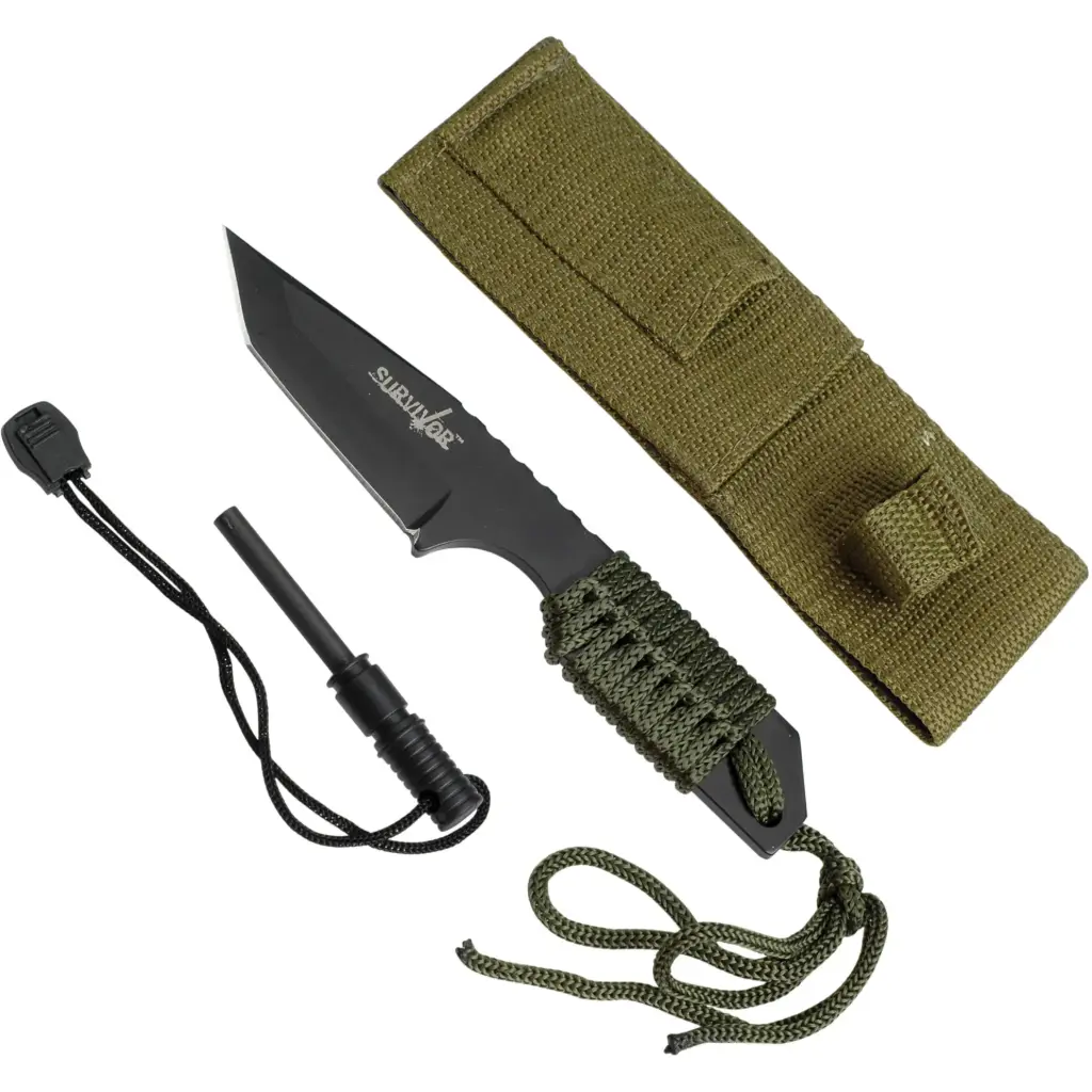 Survivor Spark Full Tang Survival Fixed Blade Knife - OD Green Cord