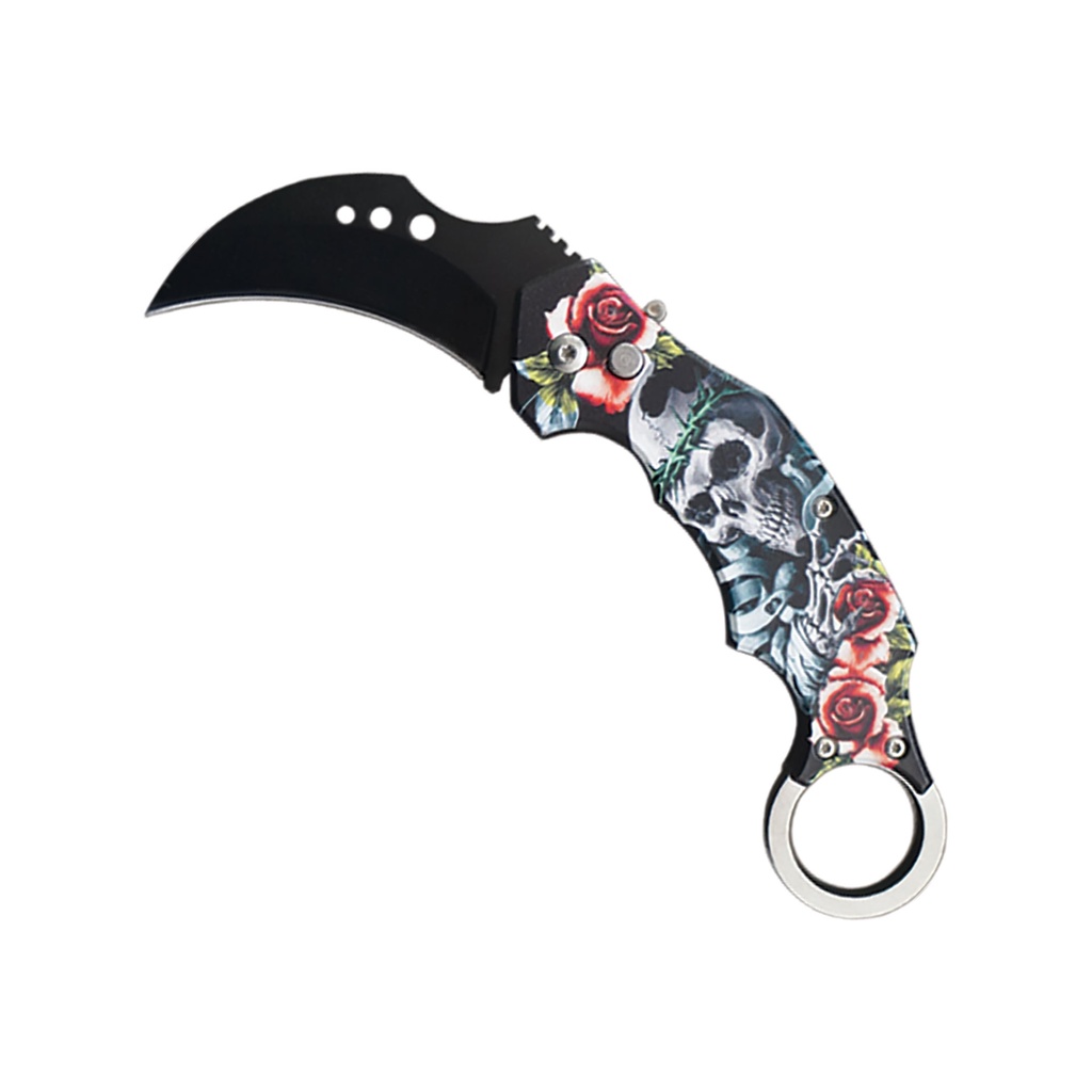 Gravebloom Memento Automatic Karambit Knife - Matte Black