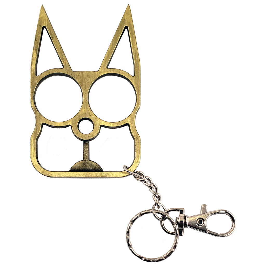 Feline Guard Compact Self-Defense Keychain - Bronze Steel