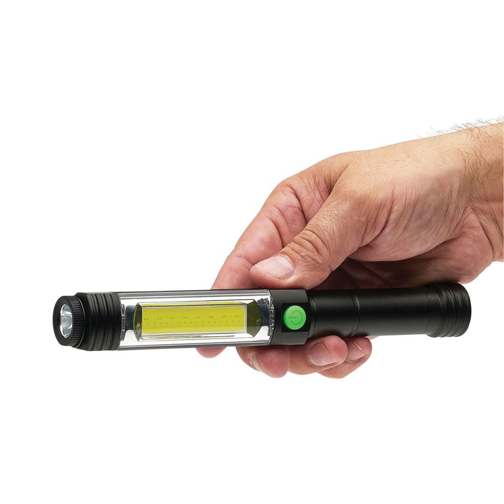 Magnet-Line Dual-Beam Task Flashlight - Black Aluminum