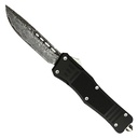 Damascus Contrast Quick-Deploy OTF Knife - Matte Black