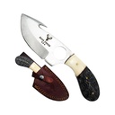 SAMPLE -Trailbone Precision Gut Hook Hunting Knife - Bone & Black Pakkawood