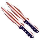 SAMPLE - Stars & Stripes Balanced Throwing Knife Set - USA Flag