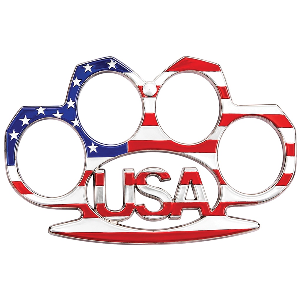 Stars &amp; Stripes Patriot Brass Knuckles - USA Flag Metal