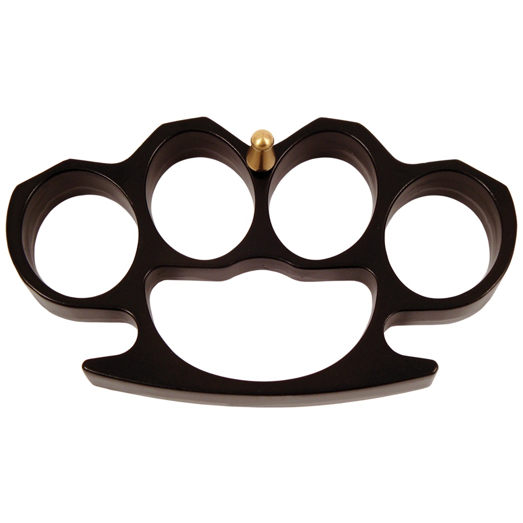 Blackout Monolith Four-Ring Knuckle Paperweight - Matte Black