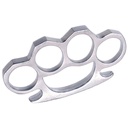 Four-Ring Compact Brass Knuckles - Silver Steel