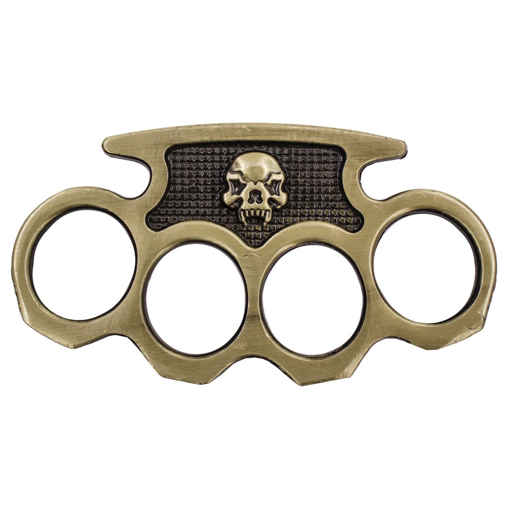 Skull Relic Heritage Knuckle Grip - Antique Brass