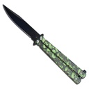 Outbreak Glide Butterfly Knife - Zombie Green Black Blade
