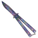Neon Flow Balance Balisong Trainer - Rainbow Damascus