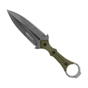 ForestGuard Stonewash Field-Ready Hunting Dagger - Green Nylon
