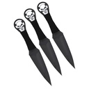 Skull-Marked Precision Throwing Knife Set - Matte Black Steel