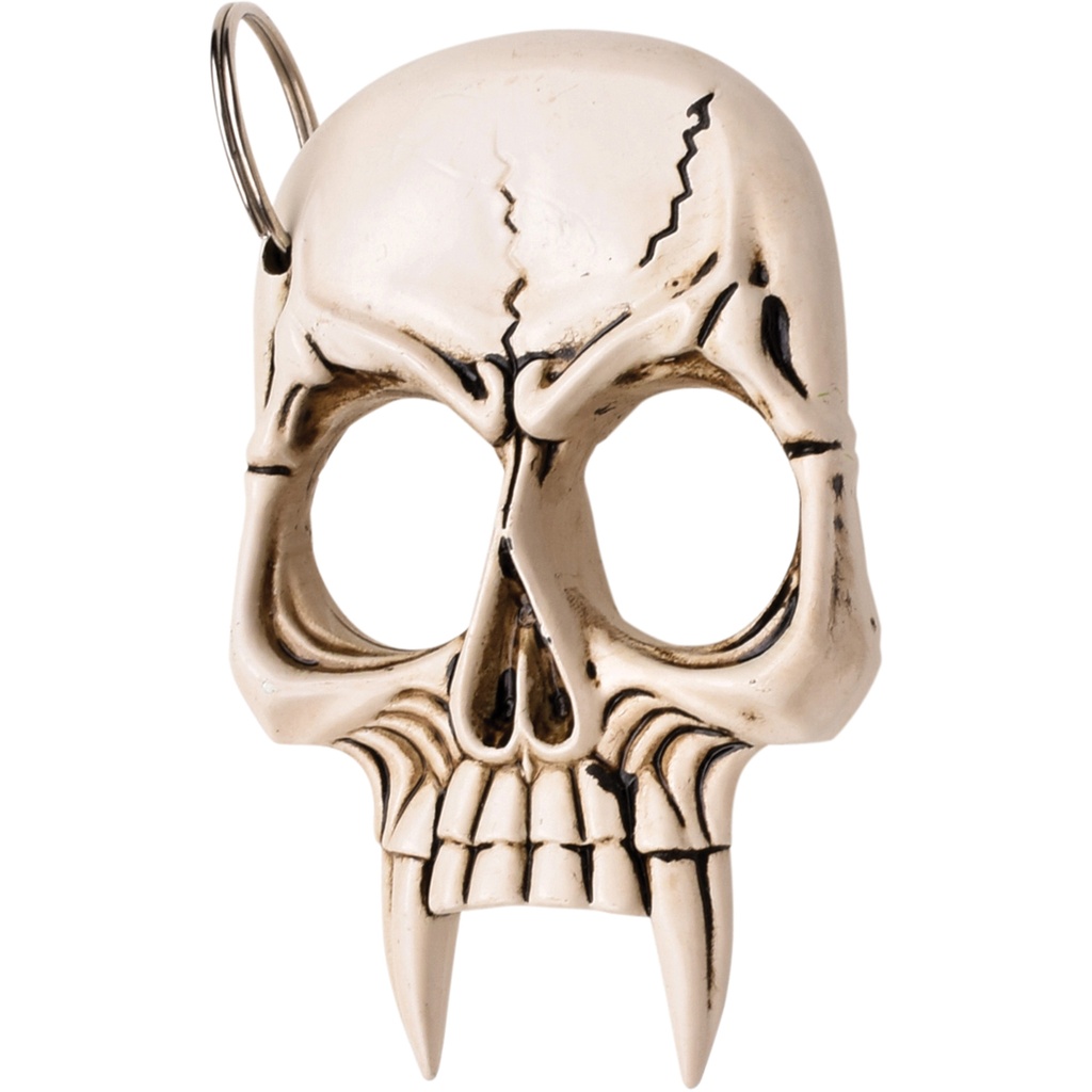 Blood Rite Fang Guardian Defense Keychain - Bone White Nylon
