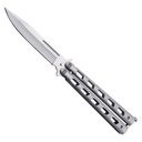 Parallelogram Rhythm Precision Butterfly Knife - Silver Steel
