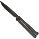 Midnight CNC Flow Butterfly Knife - Matte Black