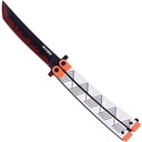 Slayer Wing Geo-Print Butterfly Knife - Yellow/White Aluminum