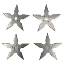 NinjaQuartet Balanced-Five Throwing Stars - Silver