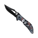 Crimson Reaper Skull Quick-Deploy Spring Assisted Knife - Black Oxide