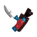 Field Signal Short-Blade Skinning Knife - Blue & Red Acrylic