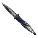Derling Dazzler: Acrylic Inlay Handle Assisted Opening Knife - Black with Blue